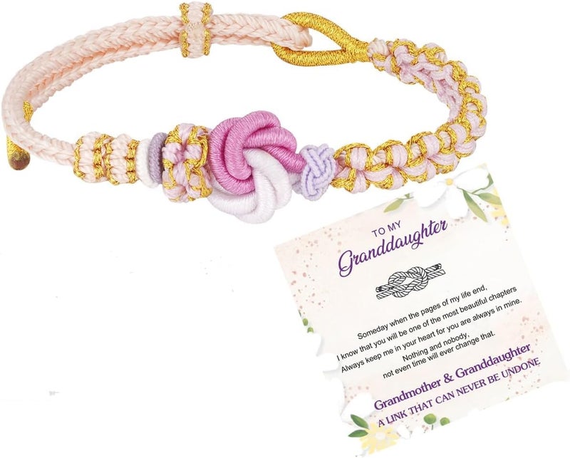DivaGlamz To My Granddaughter-Infinity Forever Love Heart Bracelet, Natural Emperor Stone Double Layer Purple Beaded Woven Wrap Bracelets Adjustable Mind Peace Gift Jewelry - Image 1